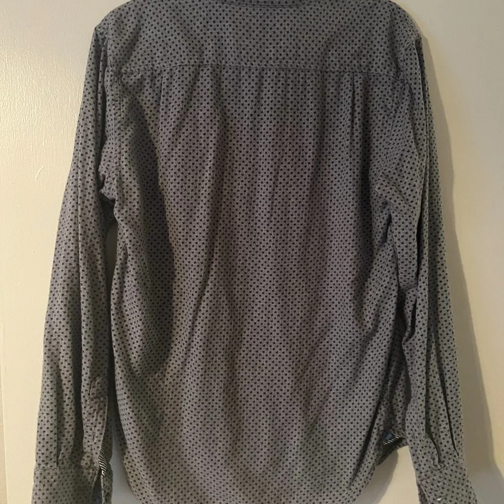 Denim & Flower Size Large Grey Slim Fit Button Up Shirt - Picture 3 of 3